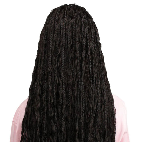 Human Hair Blended Boho Braid Full Lace Wig